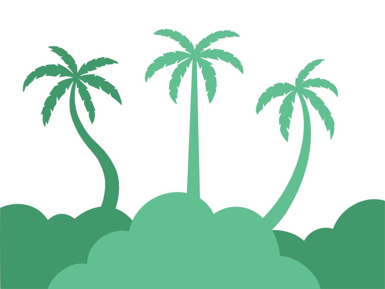 Coconut Tree Silhouette Background Illustration vector