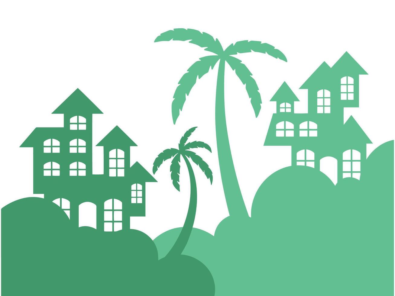 Coconut Tree Outline Background Illustration vector