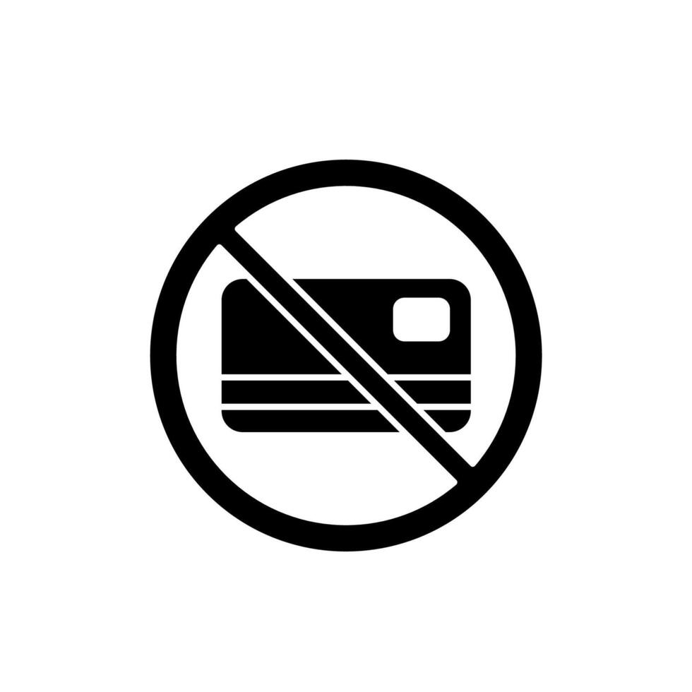 no debit card concept line icon. Simple element illustration. no debit card concept outline symbol design. vector