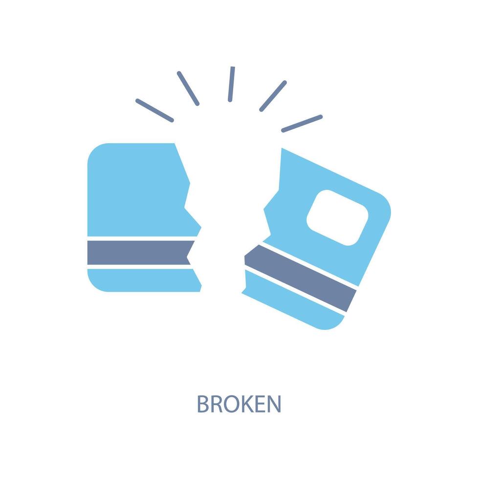 broken concept line icon. Simple element illustration. broken concept outline symbol design. vector