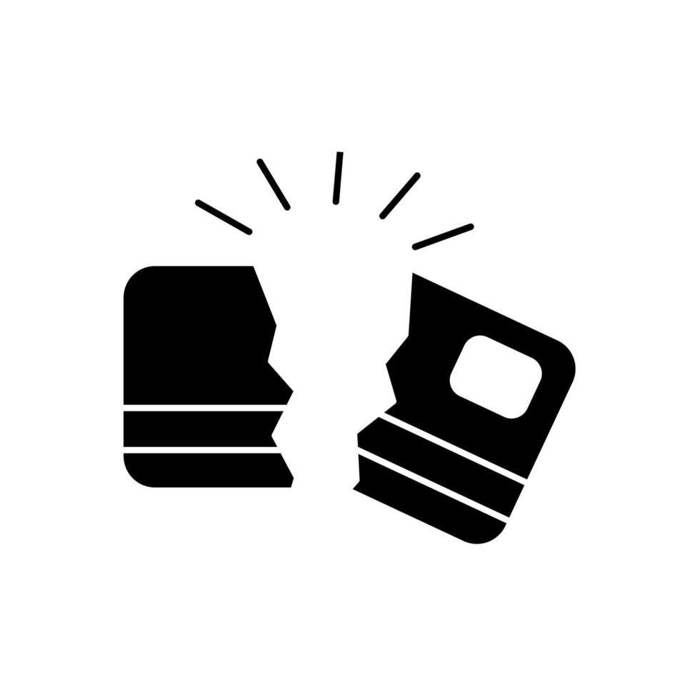 broken concept line icon. Simple element illustration. broken concept outline symbol design. vector