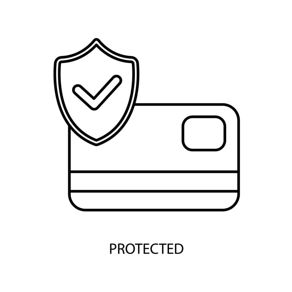 protected concept line icon. Simple element illustration. protected concept outline symbol design. vector