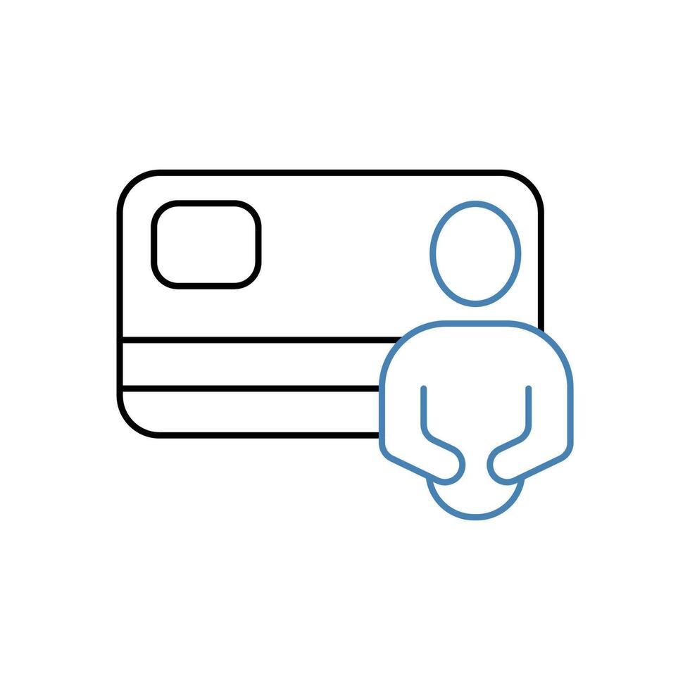 card holder concept line icon. Simple element illustration. card holder concept outline symbol design. vector