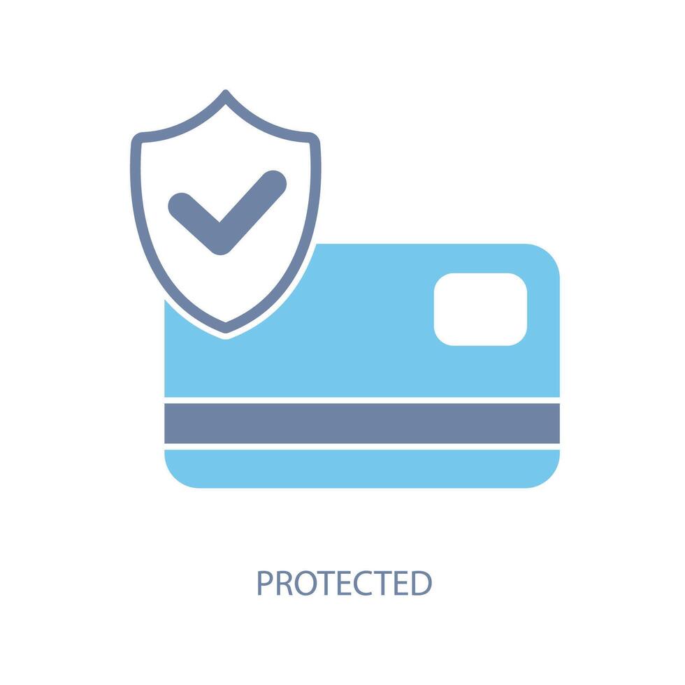 protected concept line icon. Simple element illustration. protected concept outline symbol design. vector