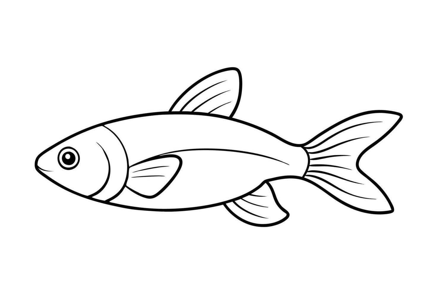 Minimalist Goldfish Illustration - Perfect for Graphic Projects vector
