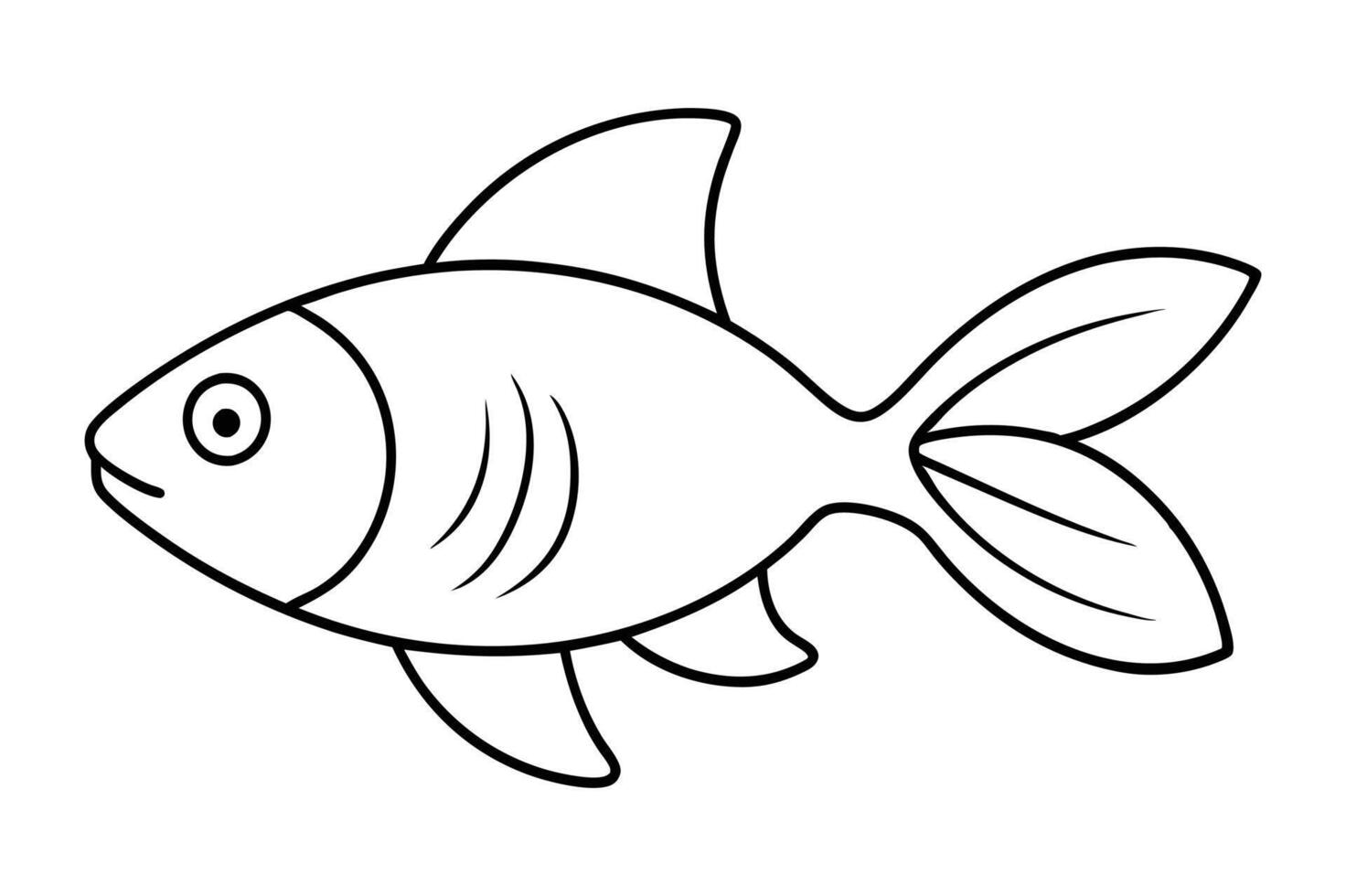 Minimalist Goldfish Illustration - Perfect for Graphic Projects vector