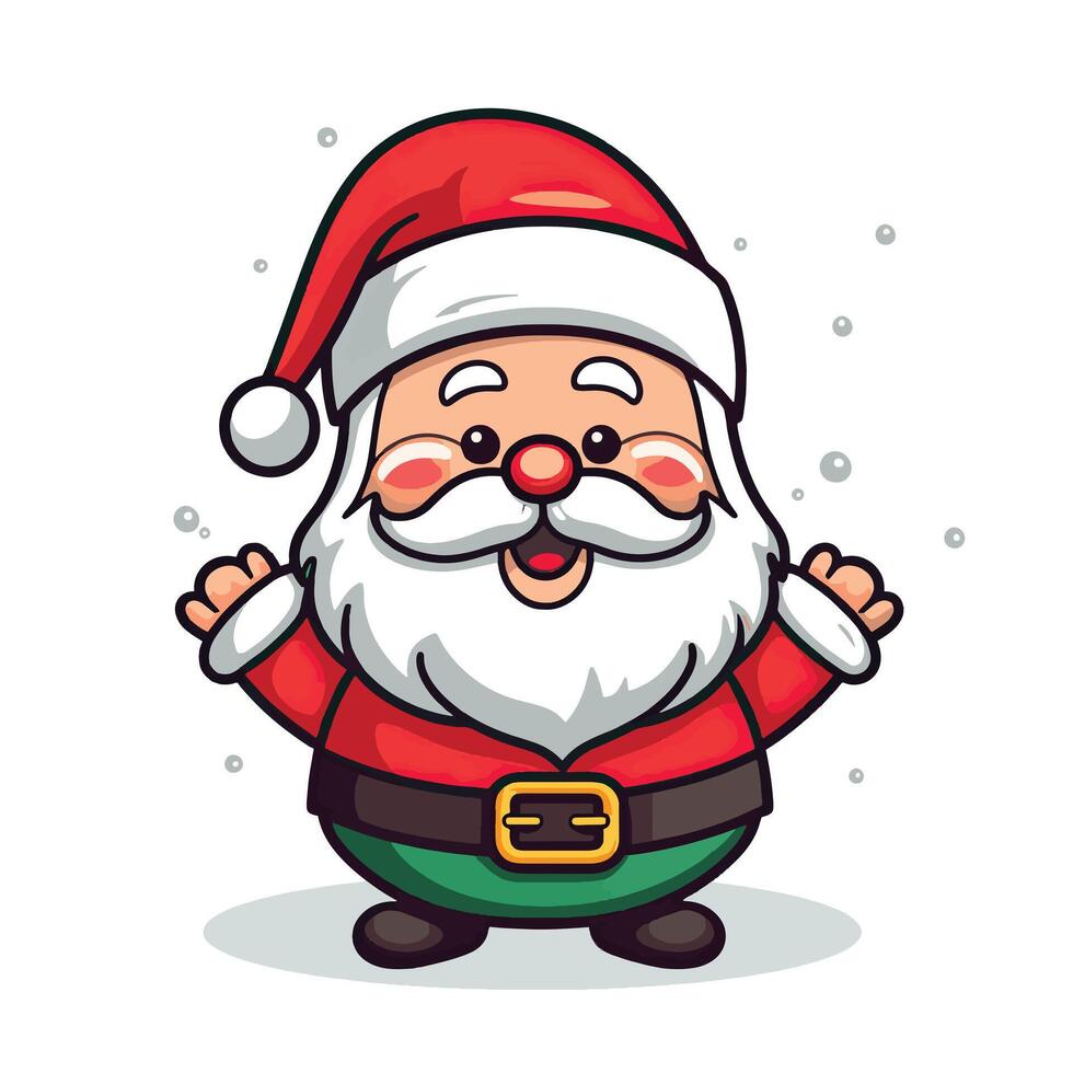 Merry Minimalism Hand drawn Happy Santa Claus Cartoon vector