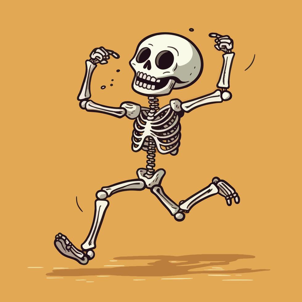 Cartoon Jig Lively Skeleton Illustration vector