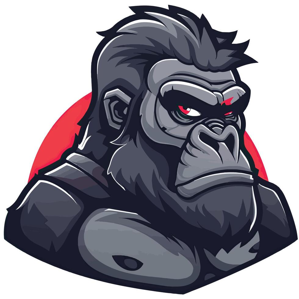 Strength and Power Gorilla Mascot vector