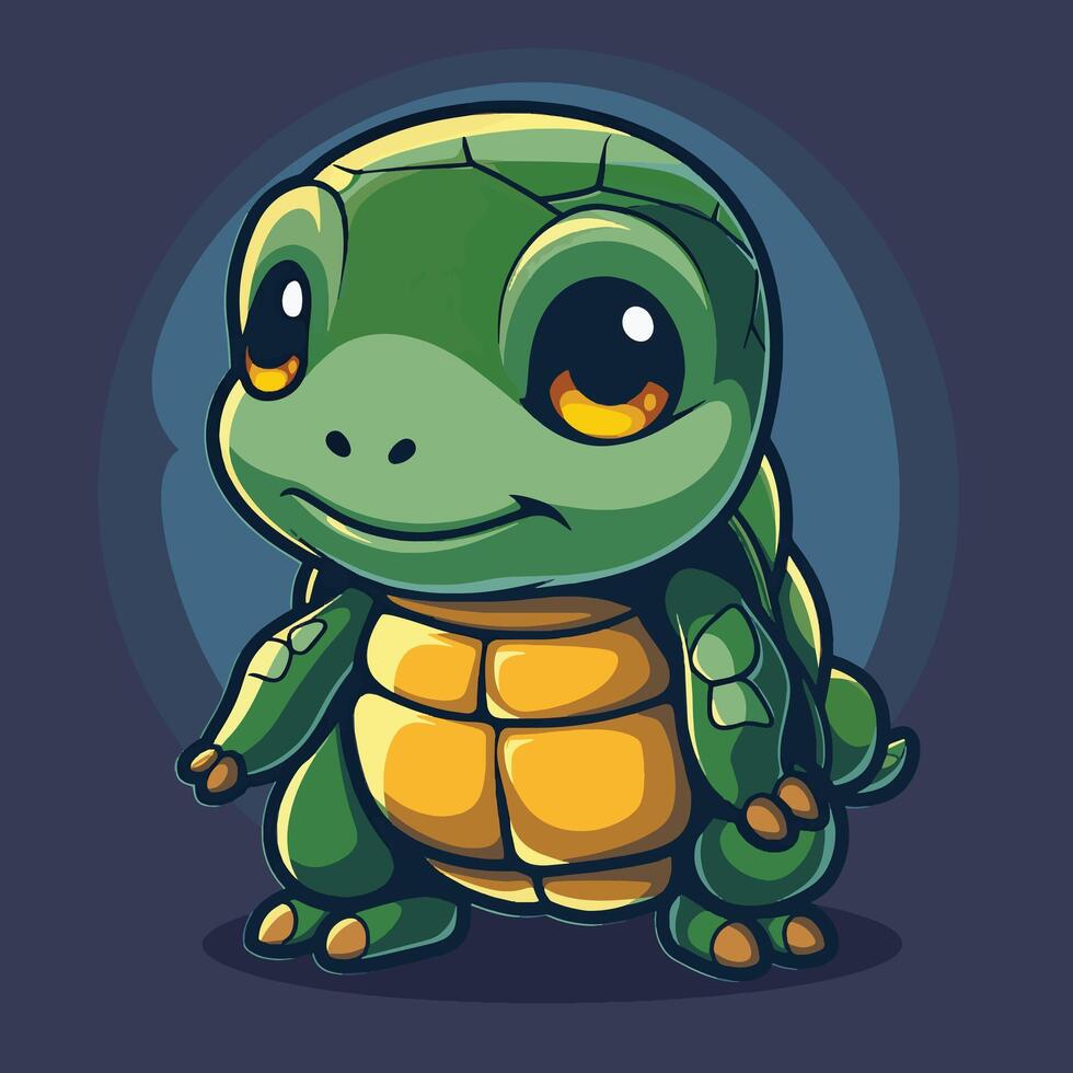 Charming Turtle Warrior Minimalist Design vector