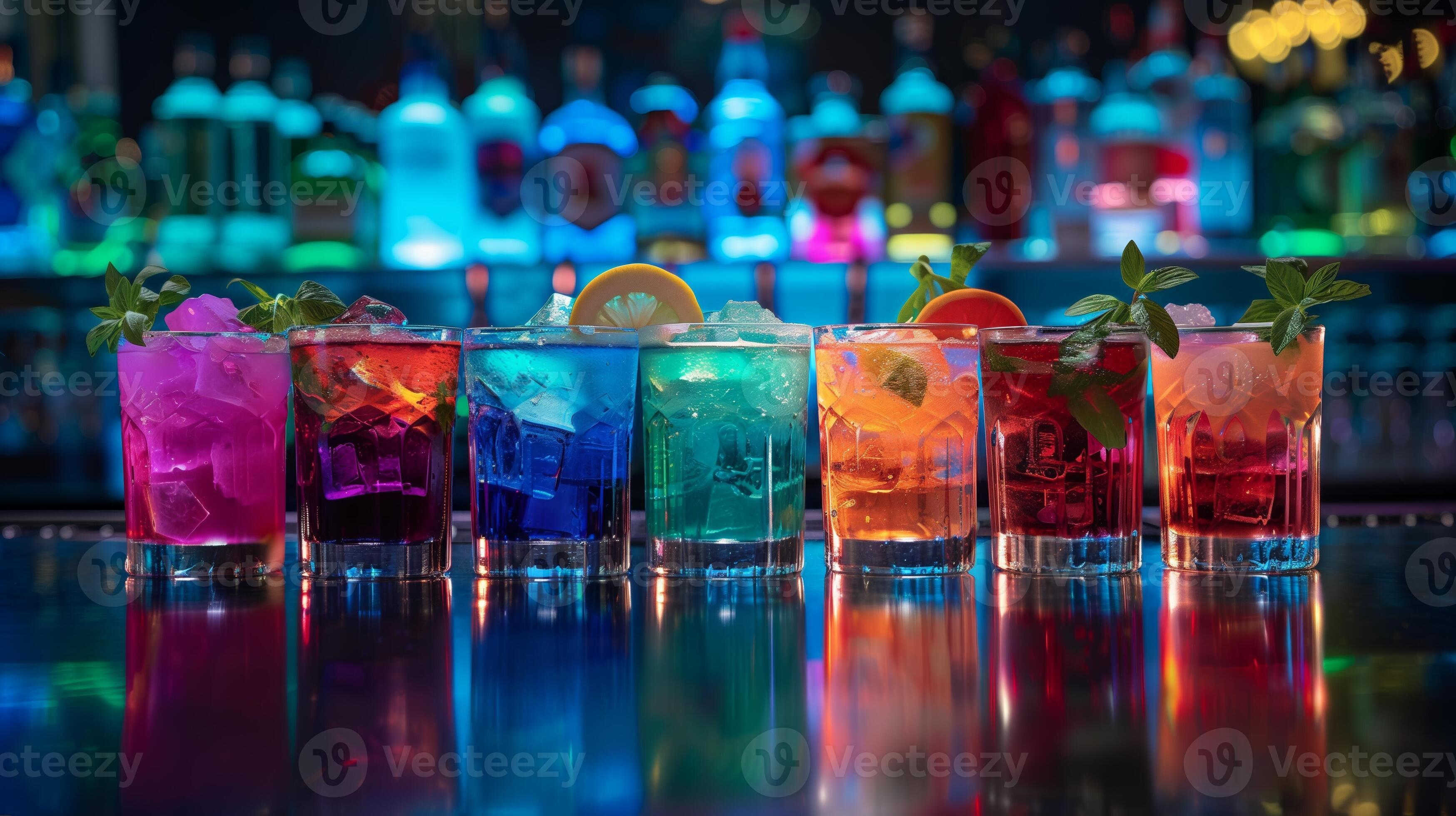 Dive into a spectrum of taste with our bestselling cocktails 47512547 Stock Photo at Vecteezy