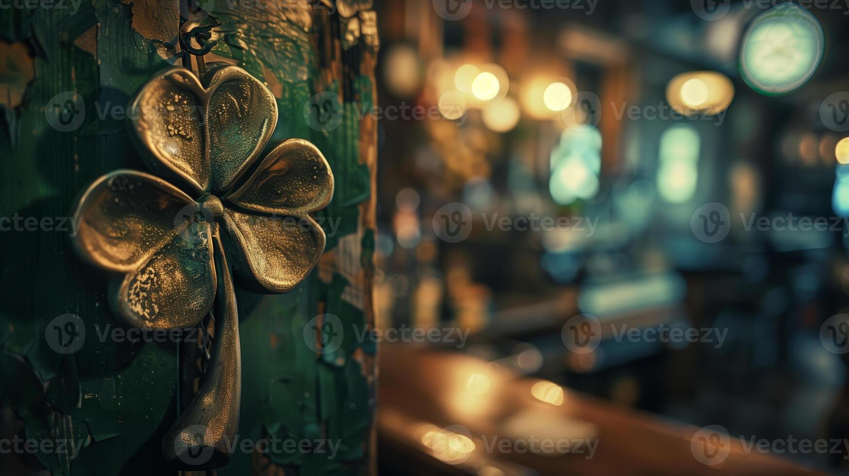 Four Leaf Clover Decoration in a Dirty Irish Bar photo