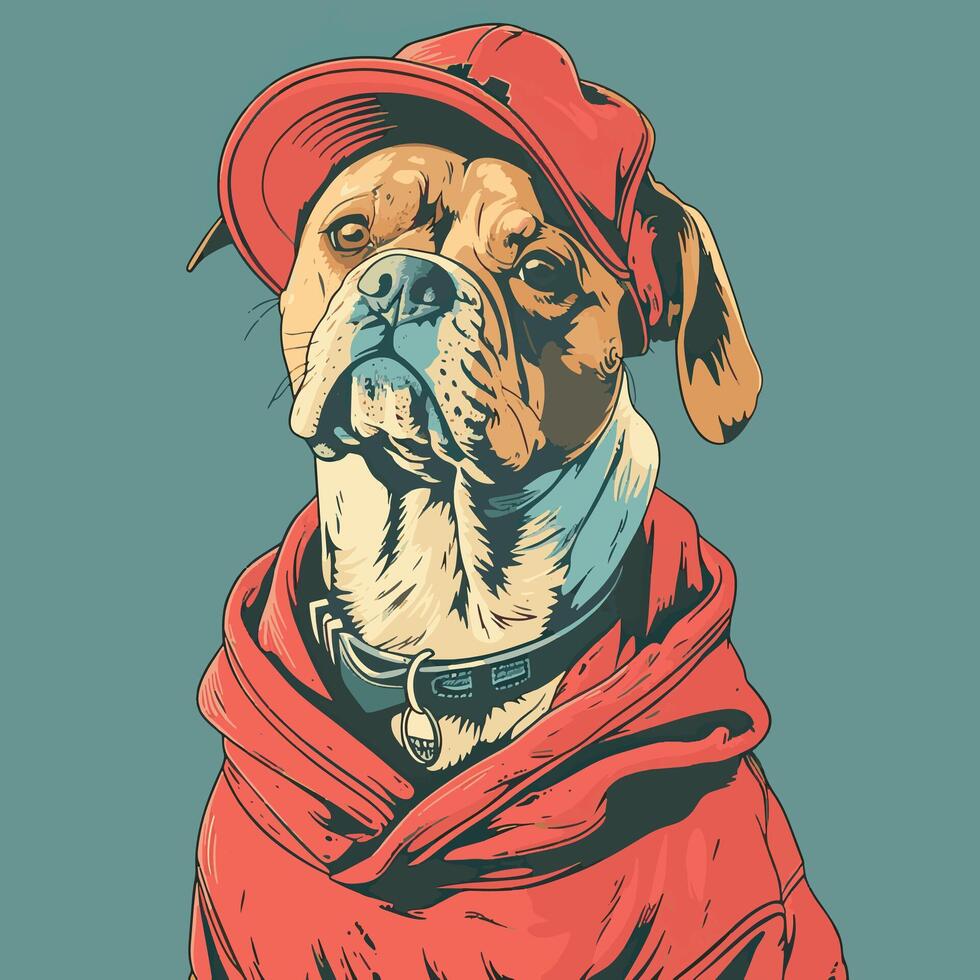 Hip Hop Pooch Minimalist Dog Design vector