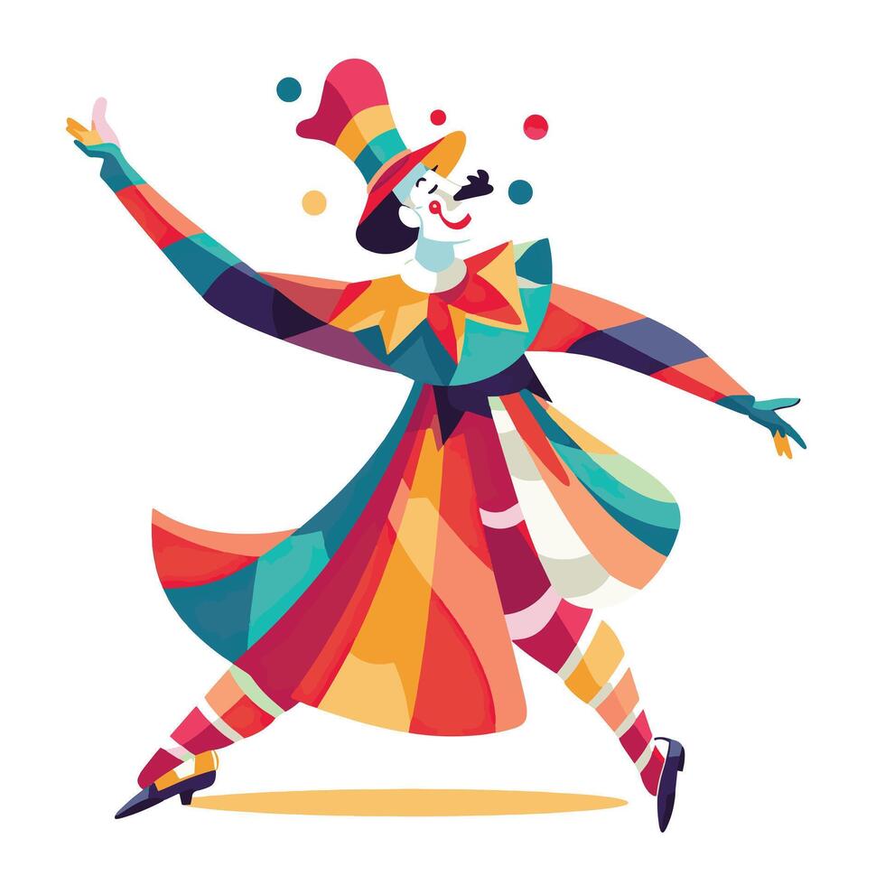 Entertaining Jester Minimalist Cartoon Design vector