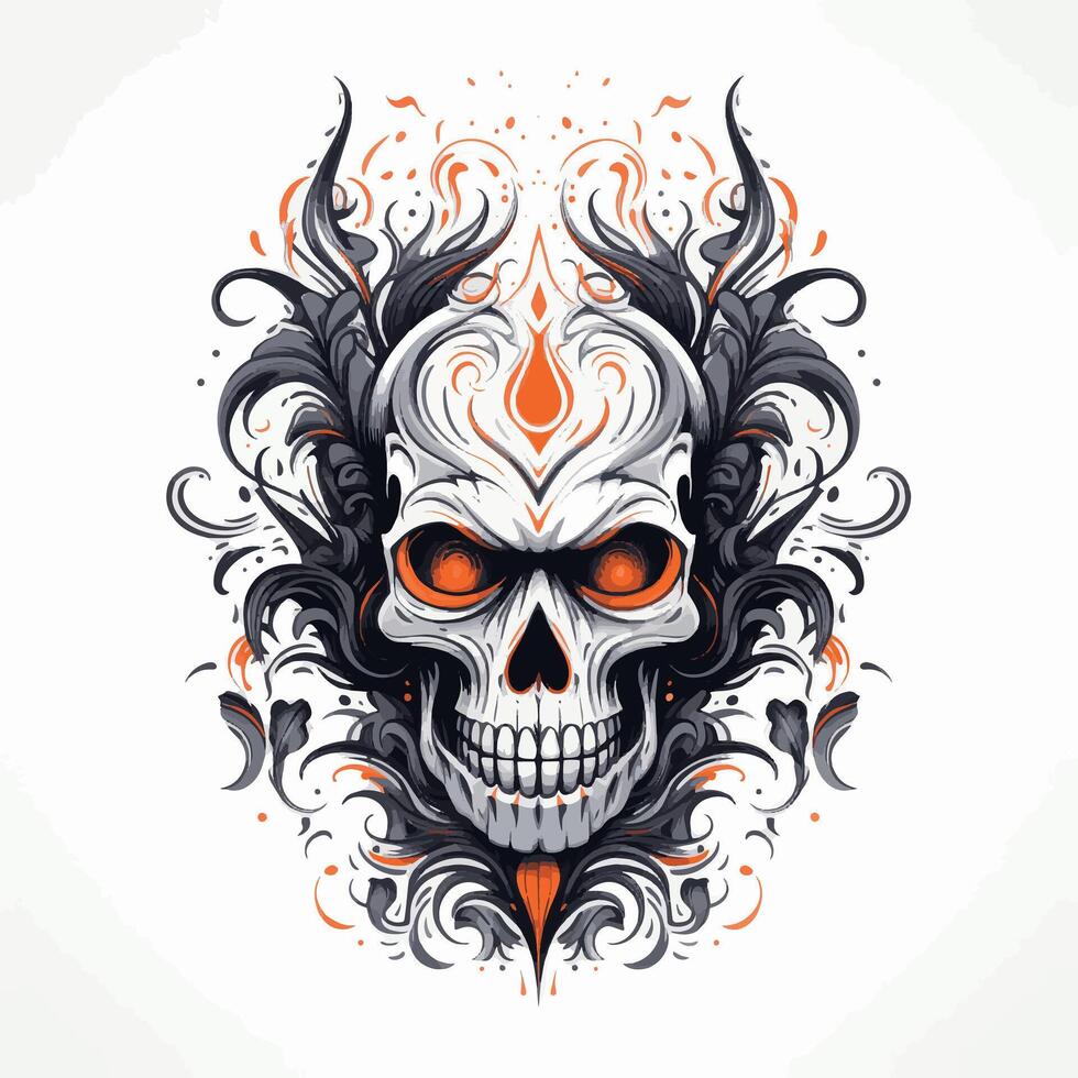 Elegant Skull Minimalist Halloween Artwork vector