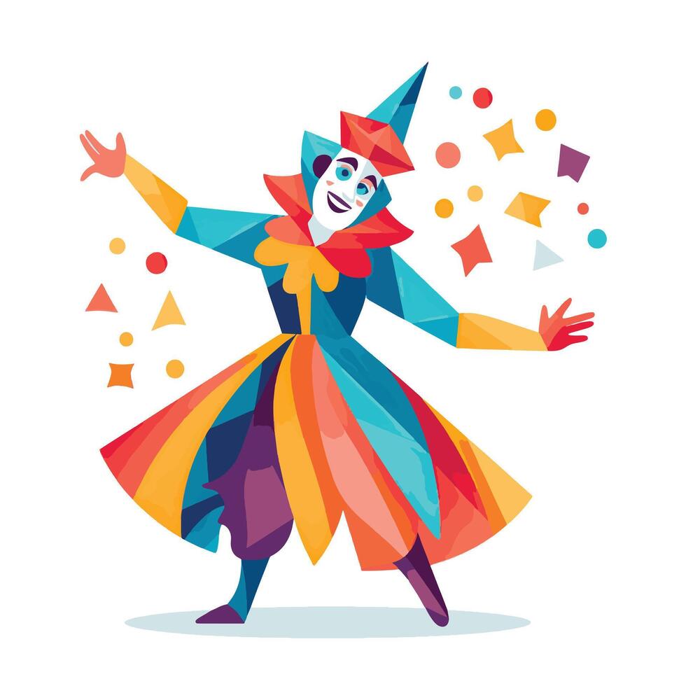 Playful Jester Minimalist Art vector