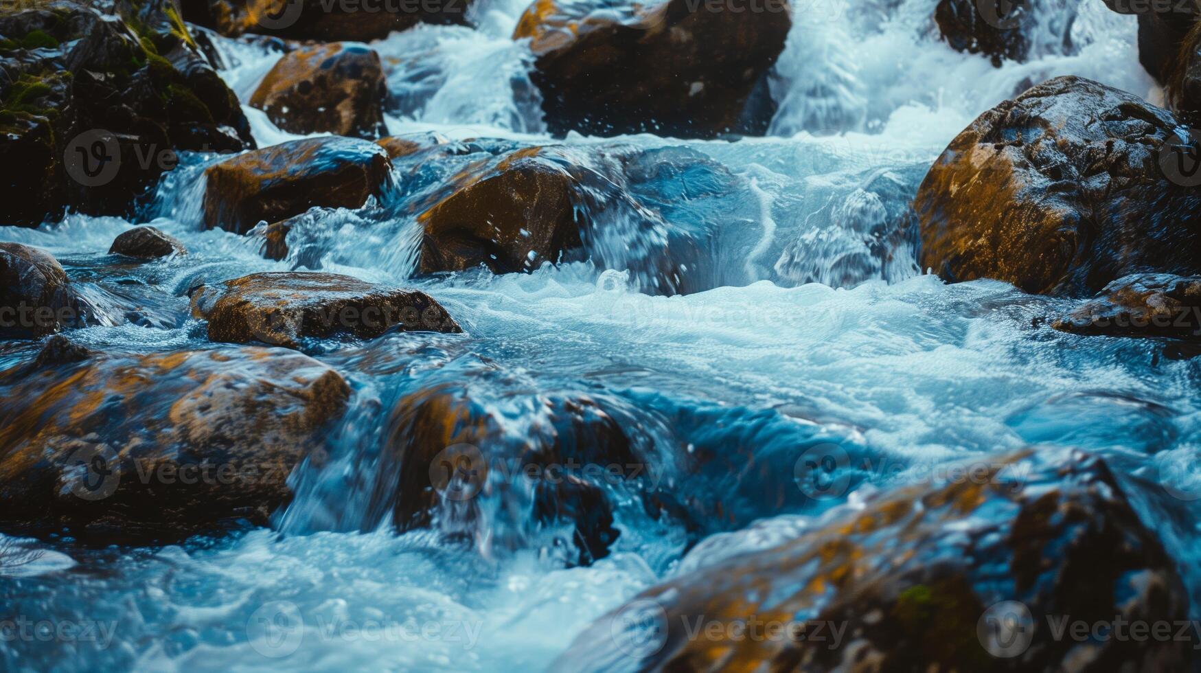 Tranquil Water Flow Over Rocks in Nature Embrace photo