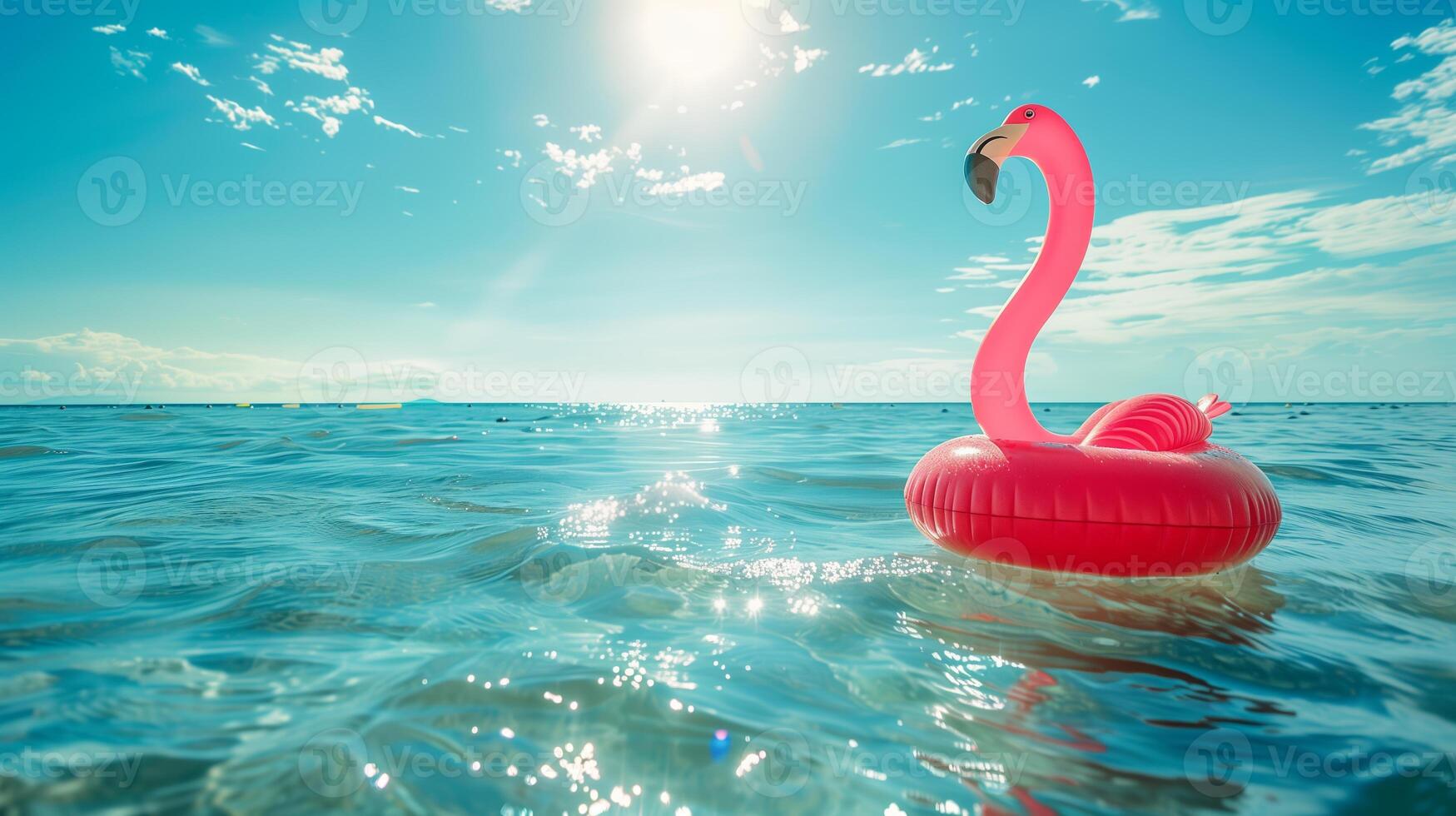 Bright Sunny Day with Pink Inflatable Flamingo photo