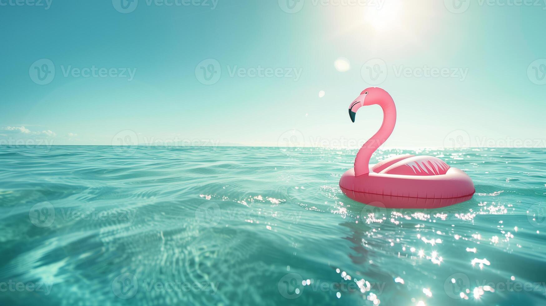 Bright Sunny Day with Pink Inflatable Flamingo photo