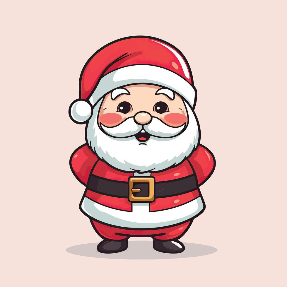 Cute Kris Kringle Minimalist Santa Claus Art for Christmas vector