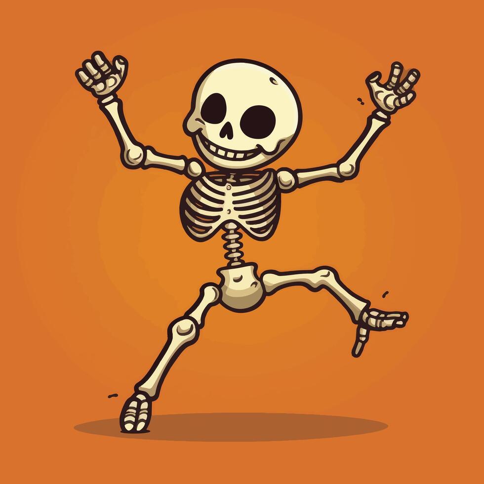 Whimsical Skeleton Playful Cartoon Dance vector