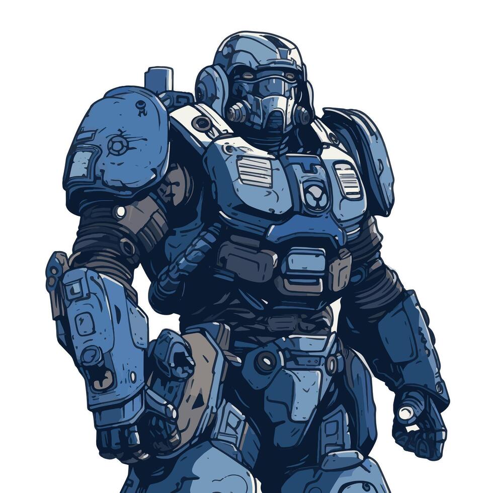 Futuristic Military Soldier Character Design vector