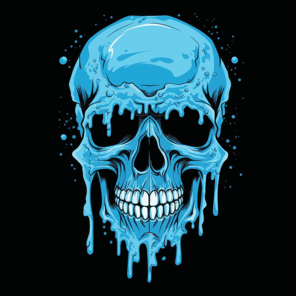 Frozen Horror Minimalist Zombie Skull vector