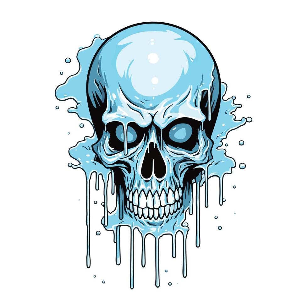 Frosty Undead Chilling Zombie Skull vector