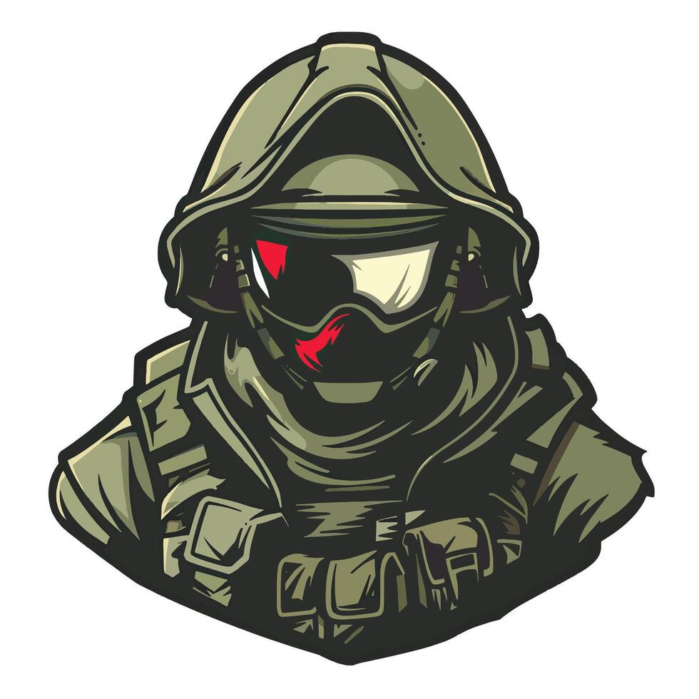 Bold Soldier Design Hand-drawn Artwork vector