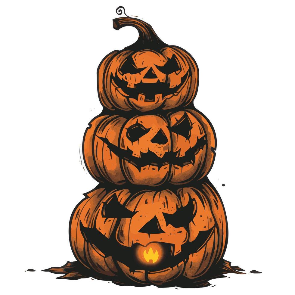 Ghoulish Glow Bold Jack o lantern vector