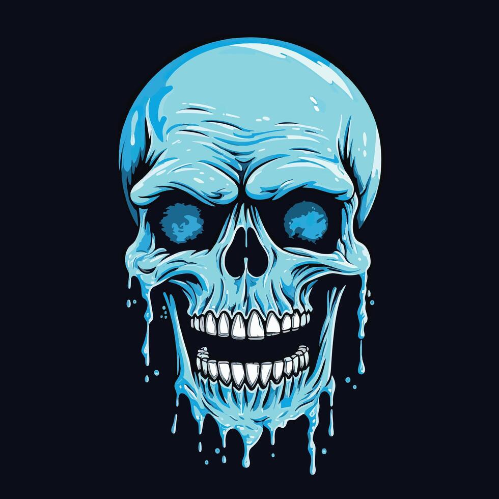 Icebound Terror Minimalist Evil Skull vector