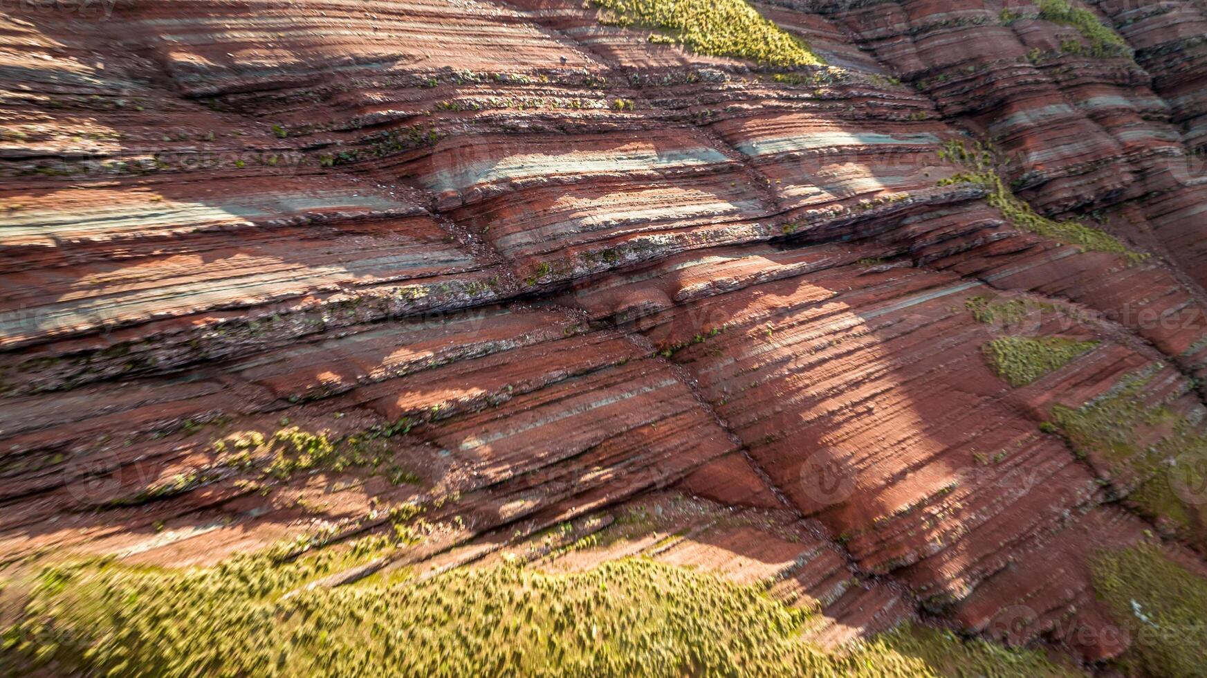 Rainbow Mountain, Peru. Also known as Cerro Colorado near to Cusco. Aerial view. photo