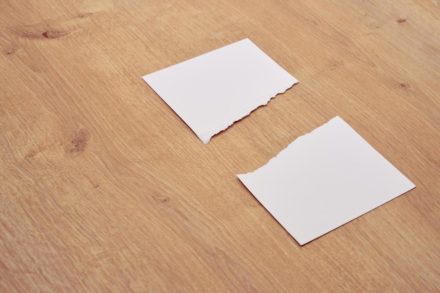 Torn a 4 paper on the table photo