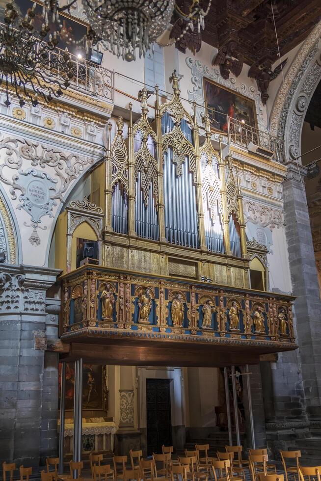 Enna - November 25, 2022 Pipe organ, a part of the Interior of the Enna Cathedral, Sicily, Italy. photo