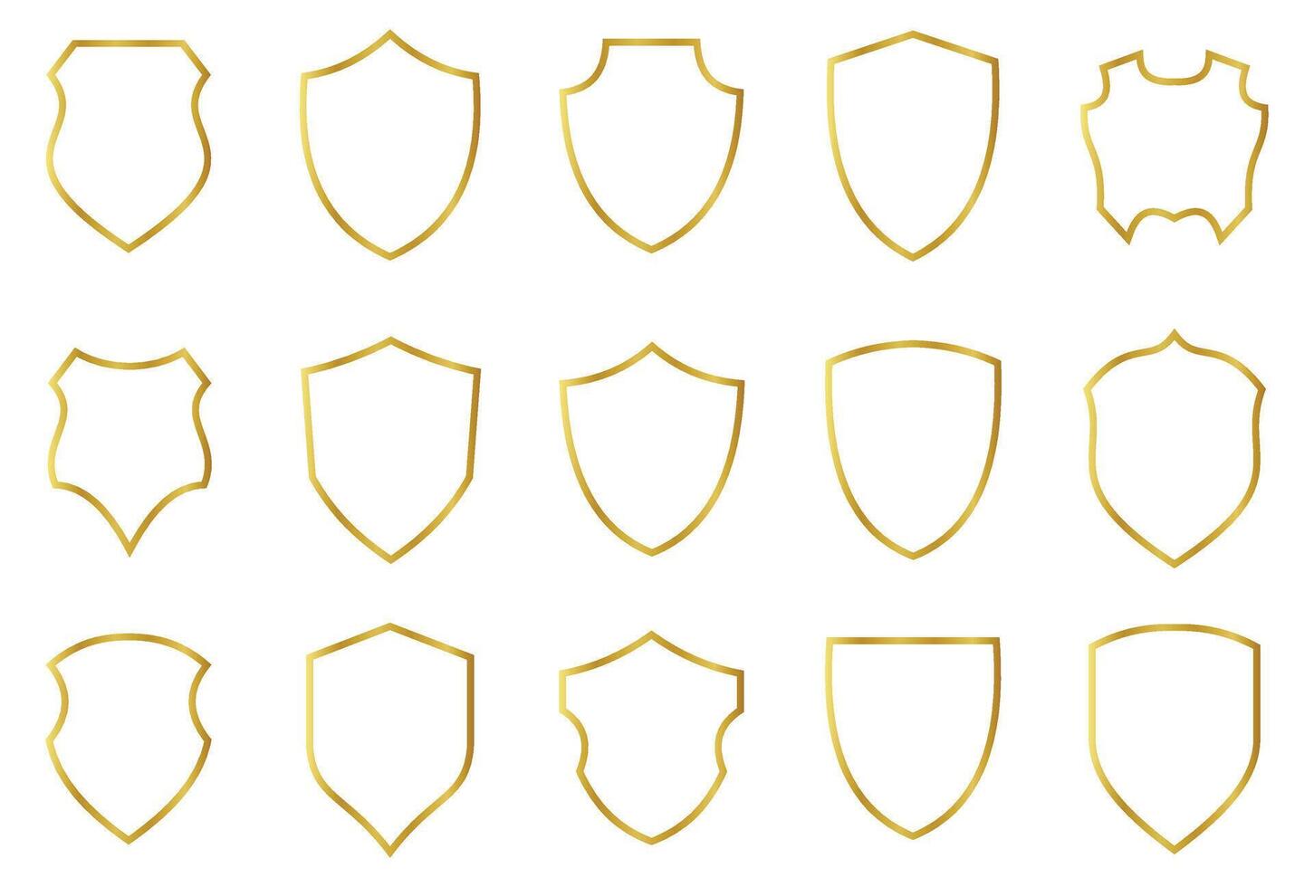 Shields outline set collection element vector