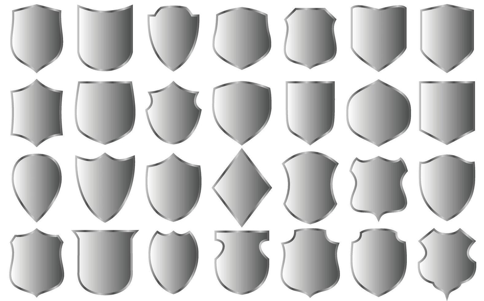 Shield icons set. Collection of security shield icons isolated on white background. Protect shield . Safety, protection, defence symbol. vector