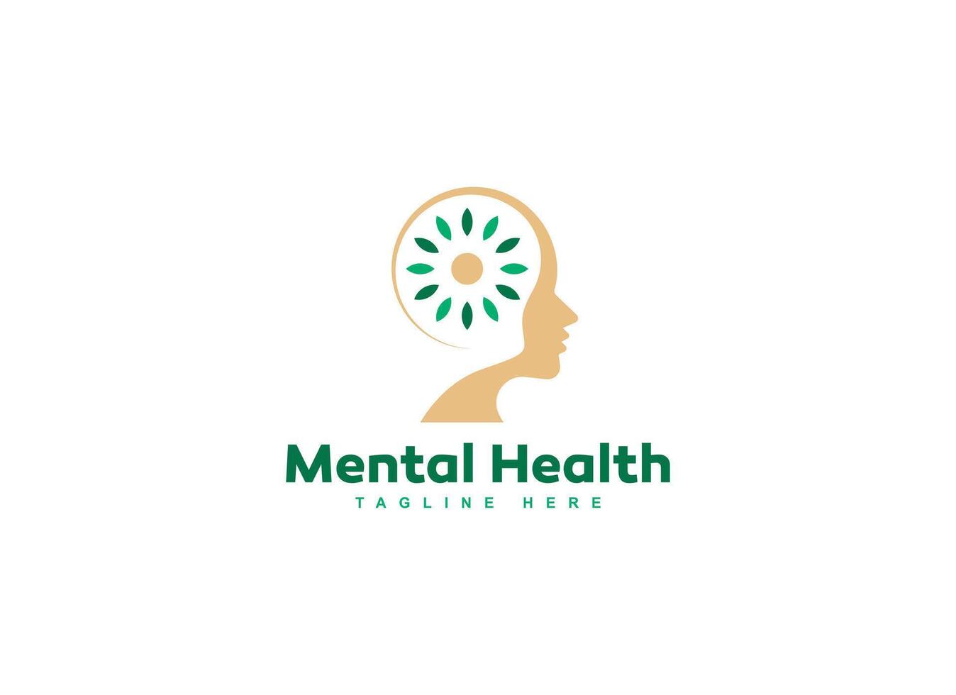 Mental Health Natural Sun Logo Template vector