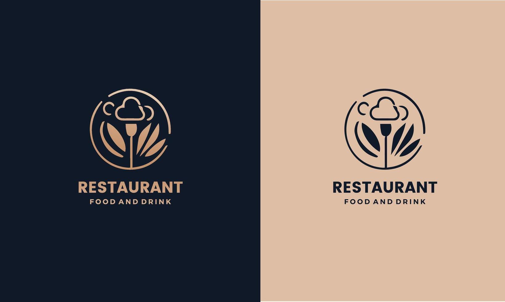 Restaurant food and drink simple flat logo design with creative modern concept premium Pro vector