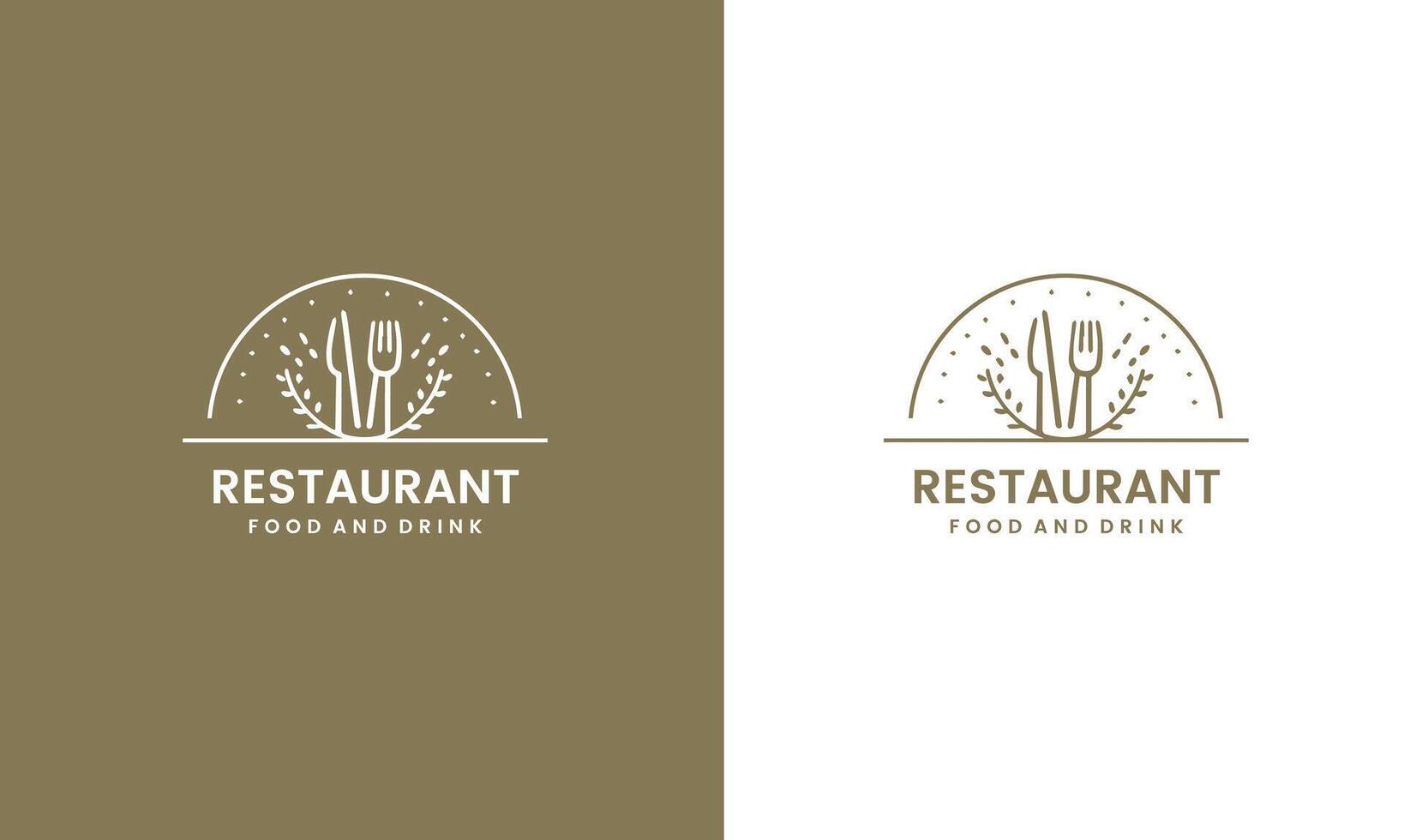 Restaurant food and drink simple flat logo design with creative modern concept premium Pro vector