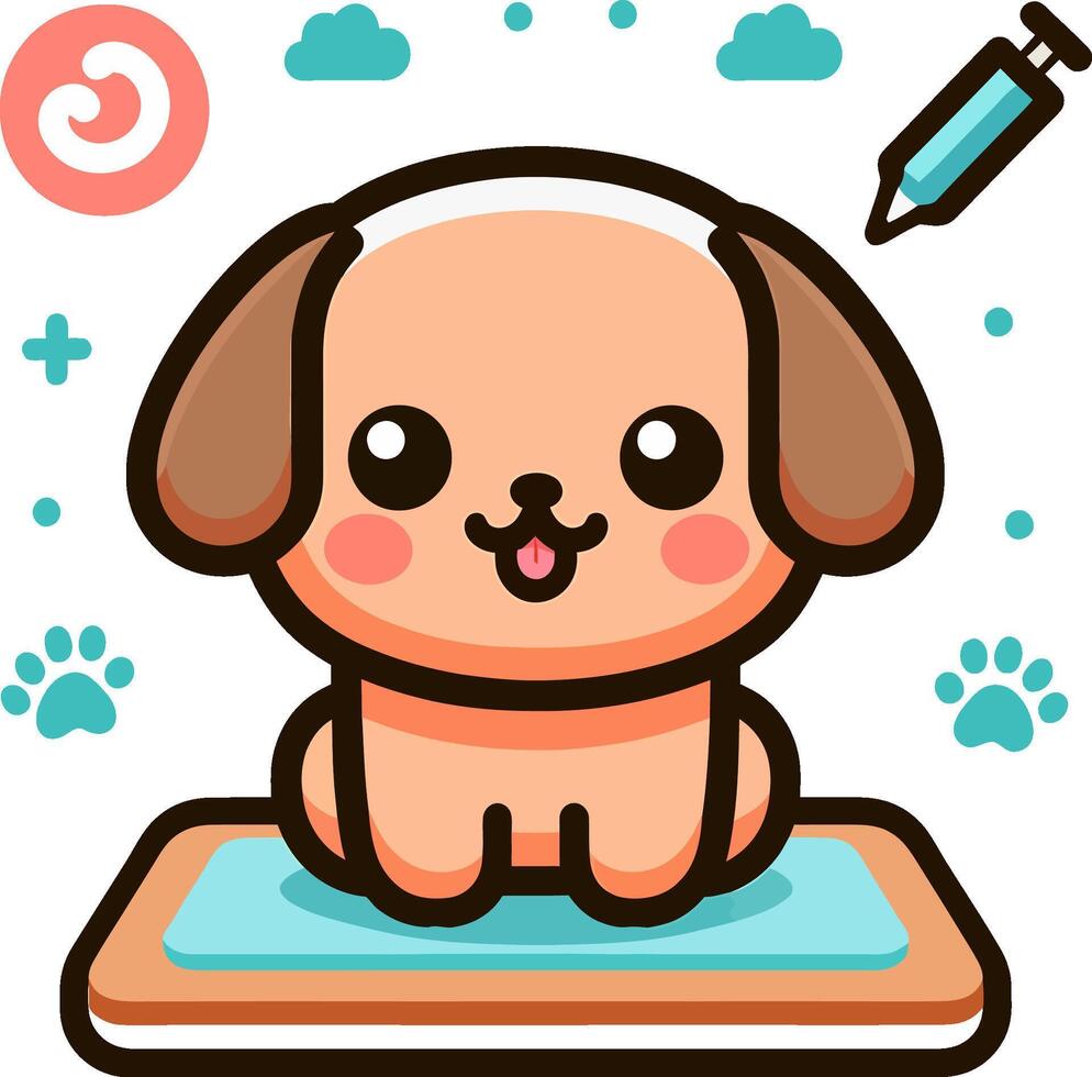 Cute dogs kawaii style, kawaii cartoon illustration. vector