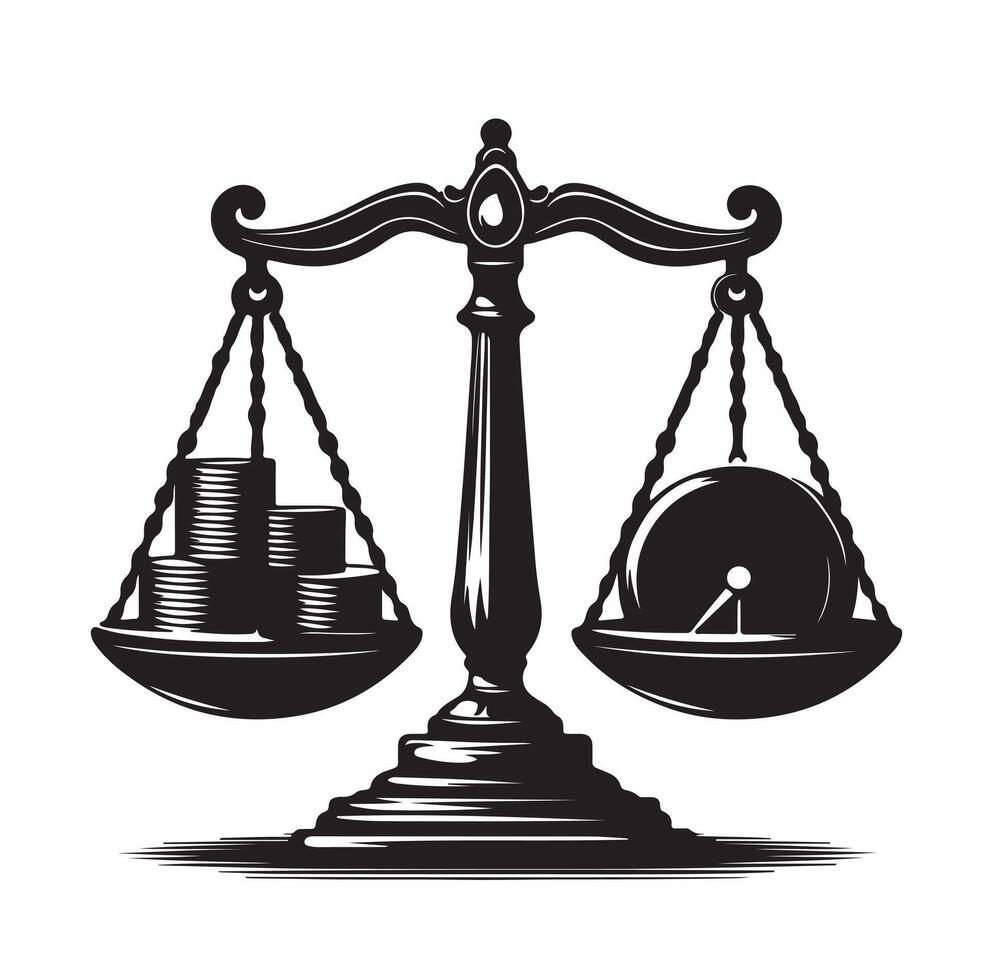 Weight scale silhouette art vector