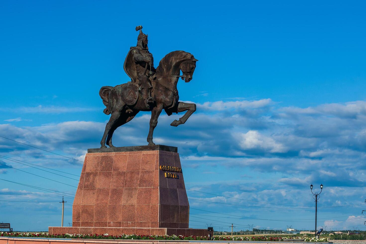 Kazakhstan, Karabalyk village, 01 July 2024. Monument in honor of the 550th anniversary of Kazakh Khanate photo
