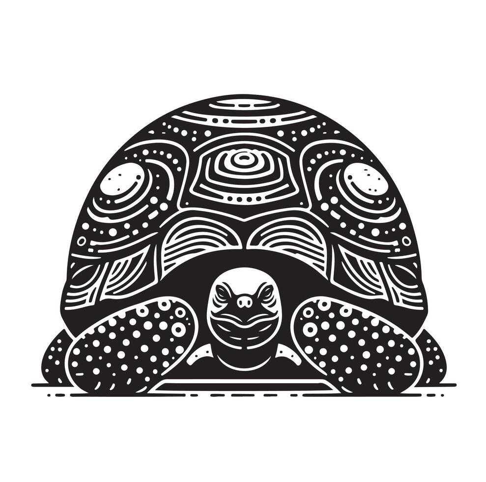 black illustration of a tortoise logo icon in silhouette. Perfect for branding, logos, or minimalist designs vector