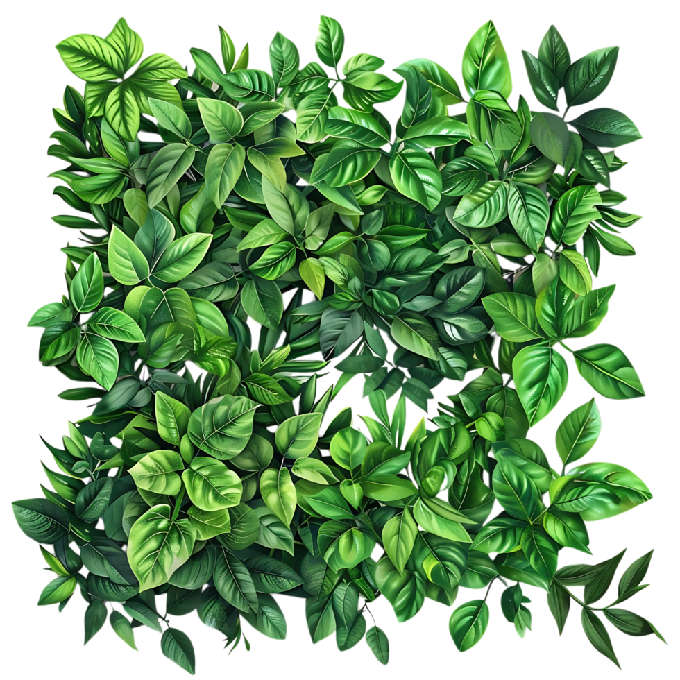 Green Leaves Illustration - Lush Foliage Background for Design png