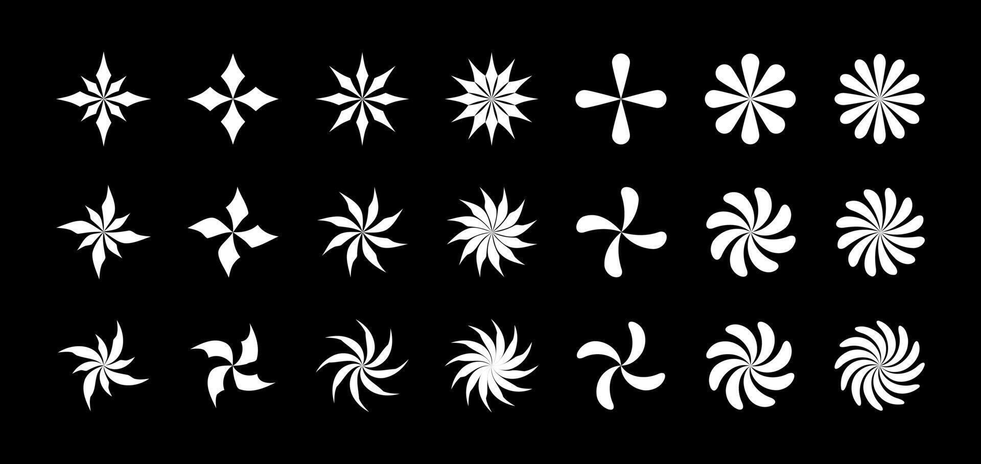 Y2k abstract shapes and figures. decorative elements for graphic design, trendy brutalist forms in 2000s aesthetics. vector