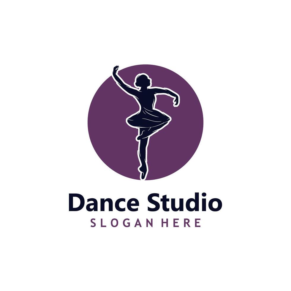 Dance Studio Logo Template Design vector