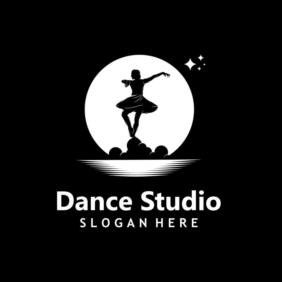 Dance Studio Logo Template Design vector