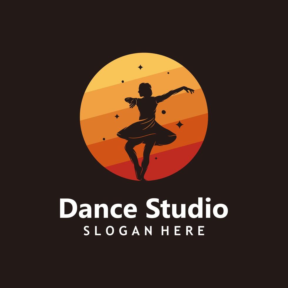 Dance Studio Logo Template Design vector