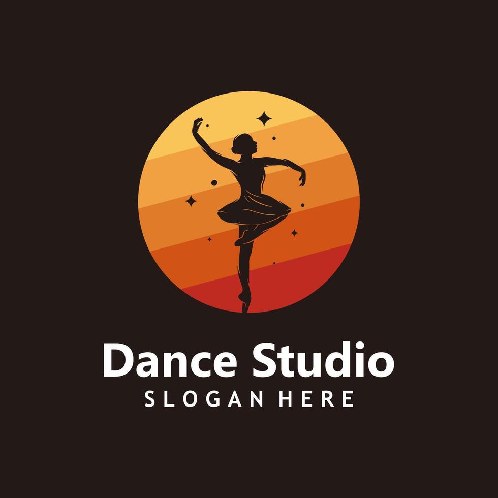 Dance Studio Logo Template Design vector