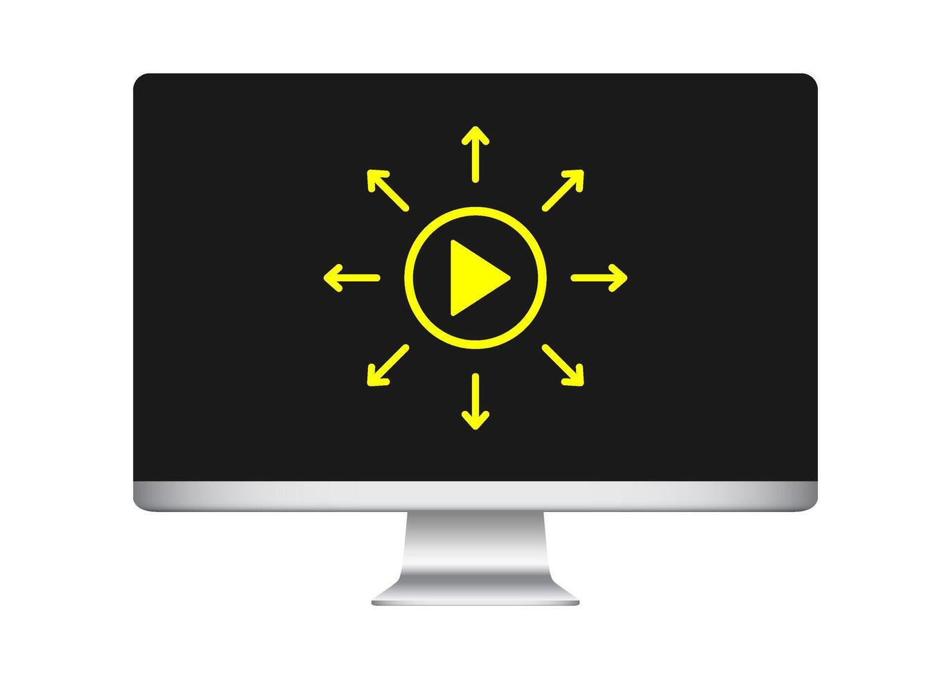 Content distribution outline icon illustration. vector